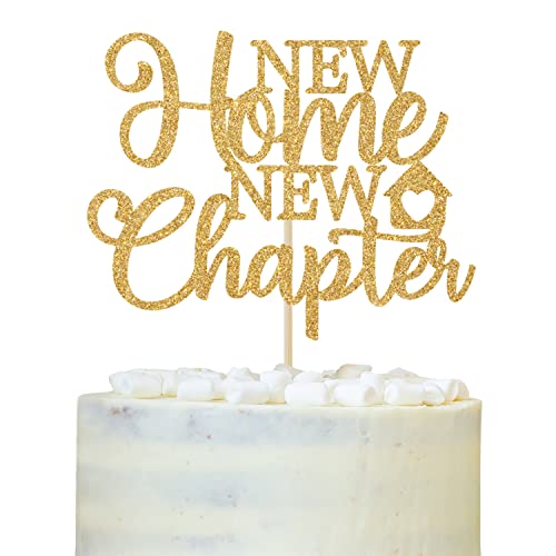 New Home New Chapter Cake Topper, Home Sweet Home Cake Decor, Our First Home, Housewarming Party Decorations Supplies Gold Glitter von LOVELY BITON