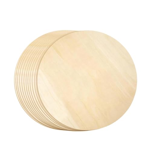 Runde Holzscheiben zum Basteln, runde Holzscheiben, 12 Stück Kreisscheiben blanko, 12 Zoll Scheibenkreis für DIY-Handwerk, Untersetzer, Malerei, Färben, Gravur, Dekoration Runde Holzscheiben zum Basteln, runde Holzscheiben, 12 Stück Kreisscheiben blanko, 12 Zoll Scheibenkreis für DIY-Handwerk, Untersetzer, Malerei, Färben, Gravur, Dekoration von LOVEMETOO