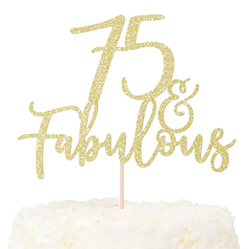 LOVENJOY Tortendeko 75 und Fabulous Geburtstag Gold Glitter 75. Cake Topper für 75th Birthday Party Kuchen Dekoration LOVENJOY Tortendeko 75 und Fabulous Geburtstag Gold Glitter 75. Cake Topper für 75th Birthday Party Kuchen Dekoration von LOVENJOY