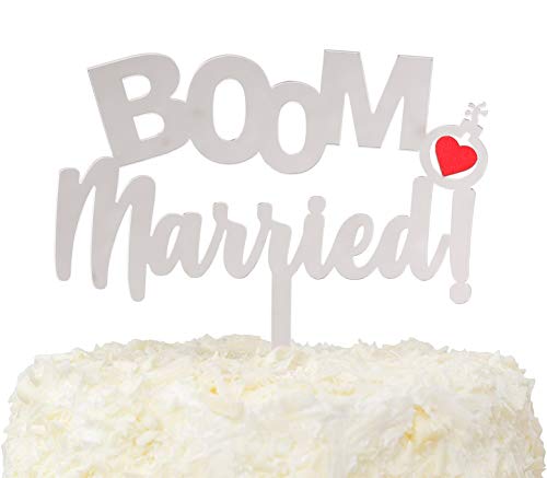 LOVENJOY Boom Married Cake Topper Hochzeit Tortenstecker Lustig Tortendeko, in Geschenkbox von LOVENJOY