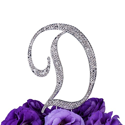 LOVENJOY Cake Topper Hochzeit Personalisierter Buchstabe Letter D Tortendeko Silber Kristall Strass Initiale Hochzeit Verlobung Geburtstag Brautdusche Metall Tortendekoration, Geschenkbox-Packung LOVENJOY Cake Topper Hochzeit Personalisierter Buchstabe Letter D Tortendeko Silber Kristall Strass Initiale Hochzeit Verlobung Geburtstag Brautdusche Metall Tortendekoration, Geschenkbox-Packung von LOVENJOY