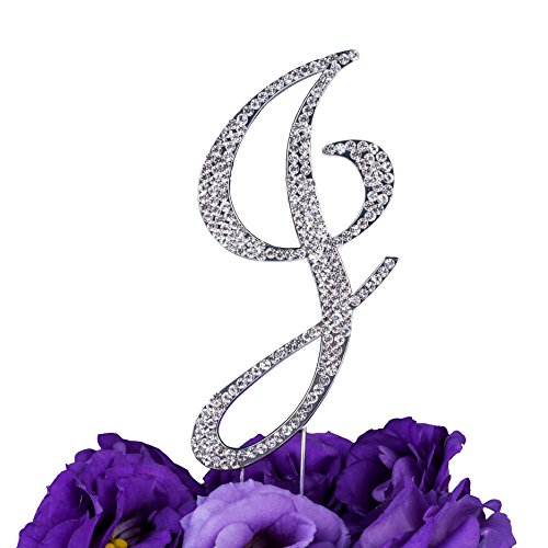 LOVENJOY Cake Topper Hochzeit Personalisierter Buchstabe Letter J Tortendeko Silber Kristall Strass Initiale Hochzeit Verlobung Geburtstag Brautdusche Metall Tortendekoration, Geschenkbox-Packung LOVENJOY Cake Topper Hochzeit Personalisierter Buchstabe Letter J Tortendeko Silber Kristall Strass Initiale Hochzeit Verlobung Geburtstag Brautdusche Metall Tortendekoration, Geschenkbox-Packung von LOVENJOY