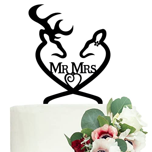 LOVENJOY Mr und Mrs Tortenstecker Hochzeitstorte Topper Hirsch Schwarz Tortendeko, Geschenkverpackung LOVENJOY Mr und Mrs Tortenstecker Hochzeitstorte Topper Hirsch Schwarz Tortendeko, Geschenkverpackung von LOVENJOY