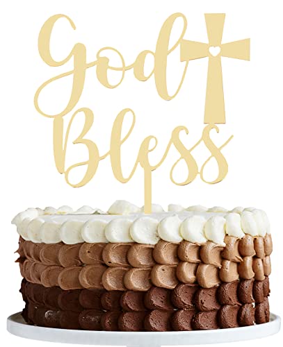 LOVENJOY Taufe Tortendeko Kreuz Cake Topper Gold Acryl Spiegel Tortenaufleger Kommunion für Hochzeit, Erstkommunion Kuchen Dekoration, in Geschenkbox LOVENJOY Taufe Tortendeko Kreuz Cake Topper Gold Acryl Spiegel Tortenaufleger Kommunion für Hochzeit, Erstkommunion Kuchen Dekoration, in Geschenkbox von LOVENJOY