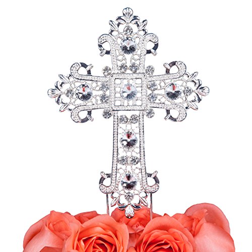 LOVENJOY Kreuz Kuchen Topper Silber Tortendeko Taufe Tortenaufsatz zur Bestätigung Geburtstag Party, Geschenkbox, Kristall Strass LOVENJOY Kreuz Kuchen Topper Silber Tortendeko Taufe Tortenaufsatz zur Bestätigung Geburtstag Party, Geschenkbox, Kristall Strass von LOVENJOY