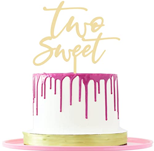 LOVENJOY Geschenk Boxed Two Sweet Kuchen Topper Dekorationen für Junge Mädchen 2. Geburtstag Party Supplies, Gold LOVENJOY Geschenk Boxed Two Sweet Kuchen Topper Dekorationen für Junge Mädchen 2. Geburtstag Party Supplies, Gold von LOVENJOY