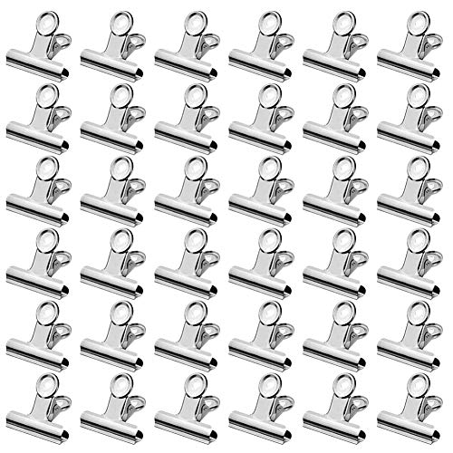 Edelstahl Binder Clips 36PCS, 20mm Büroklammern, Binder Clips, Datei Papiergeld Klemmen, Multi-function clip für Fotos, Büro, Küche zu Hause (Silber) von LOVEXIU