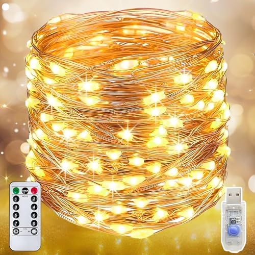 LED Lichterkette Weihnachten,10M 100 LED Lichterkette,USB Lichterkette,Weihnachten Deko,Lichterkette aus Kupferdraht,8 Modi,mit Timer,Dimmbar,für Weihnachten Hochzeit Garten Party Zimmer LED Lichterkette Weihnachten,10M 100 LED Lichterkette,USB Lichterkette,Weihnachten Deko,Lichterkette aus Kupferdraht,8 Modi,mit Timer,Dimmbar,für Weihnachten Hochzeit Garten Party Zimmer von LOVEXIU