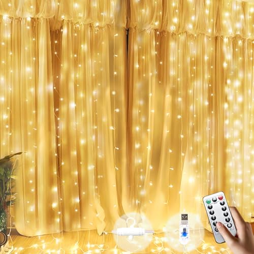 LOVEXIU LED Lichtervorhang 2x2m, 200LED Lichterketten Vorhang, vorhang lichterkette hängend USB Lichtervorhang mit 10 Haken, Lichtervorhang für innen und außen Deko Partydekoration Terrasse LOVEXIU LED Lichtervorhang 2x2m, 200LED Lichterketten Vorhang, vorhang lichterkette hängend USB Lichtervorhang mit 10 Haken, Lichtervorhang für innen und außen Deko Partydekoration Terrasse von LOVEXIU