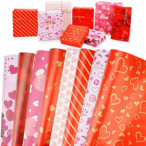 Valentinstags-Geschenkpapier, Geschenkpapier (gefaltet), Geschenk für Erwachsene，Liebe, Muster, perfekt für Ehemann,Jahrestag, Valentinstag von LOVEXIU