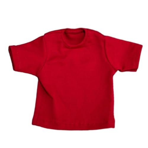 LOVIVER 1/6 Frauen T-Shirt Kostüm Miniatur Kleidung Kurze Ärmel für 12 Zoll Dress Up Puppe Modell Frauen Männer Figuren Zubehör, Rot von LOVIVER