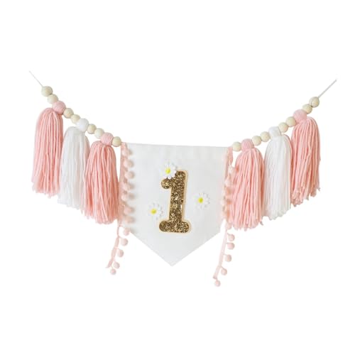 LOVIVER 1. Geburtstag Hochstuhl Banner Foto Requisiten Urlaub Hängende Ornament für Mädchen Kinderzimmer Dekorative Dekor Party Dekorationen, Style A von LOVIVER