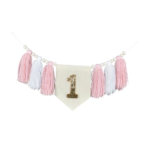 LOVIVER 1. Geburtstag Hochstuhl Banner Foto Requisiten Urlaub Hängende Ornament für Mädchen Kinderzimmer Dekorative Dekor Party Dekorationen, Style B von LOVIVER