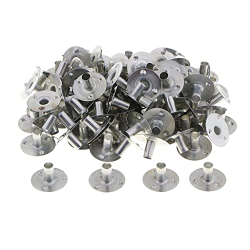 LOVIVER 100 Metall Kerze Docht Sustainer Tabs Basis für Kerzenherstellung, Silber, 20x4mm von LOVIVER