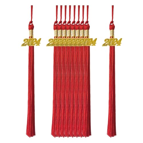 LOVIVER 10x Graduation Cap Hut Quaste Zeremonien Zubehör Anhänger Schmuck Machen Graduation Quasten Decor Liefert für Absolventen, Rot von LOVIVER