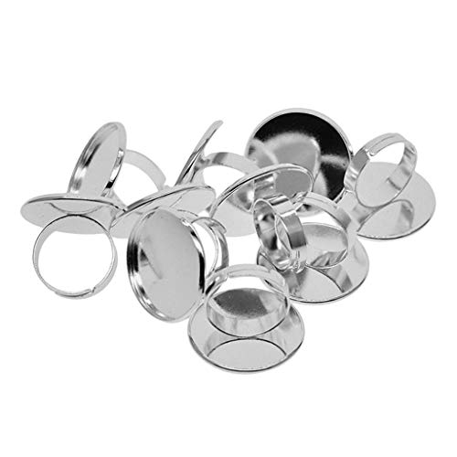 LOVIVER 10x Verstellbare Basisrohlinge Befunde für 25mm Cabochon, Weißes Goldenes LOVIVER 10x Verstellbare Basisrohlinge Befunde für 25mm Cabochon, Weißes Goldenes von LOVIVER