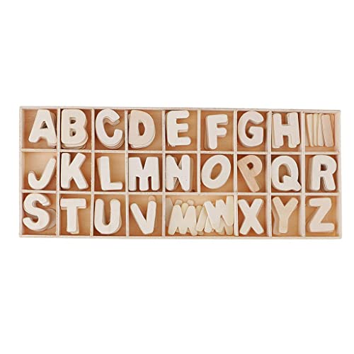 LOVIVER 156 Stücke Totally Holz Großbuchstaben Holz Alphabet Buchstaben Holzpuzzles von LOVIVER