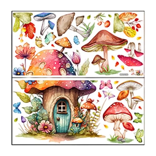 LOVIVER 2 Stück Pilzhaus-Wandaufkleber, Wanddekoration, Zubehör, DIY-Pilz-Schmetterlings-Wandaufkleber, Kunstwandgemälde für Mädchen und Jungen LOVIVER 2 Stück Pilzhaus-Wandaufkleber, Wanddekoration, Zubehör, DIY-Pilz-Schmetterlings-Wandaufkleber, Kunstwandgemälde für Mädchen und Jungen von LOVIVER