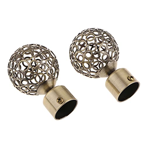 LOVIVER 2Pcs Vorhang Rod Endet Drapery Pole Head für Dia. 28mm, typ 2 Bronze von LOVIVER