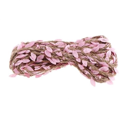 LOVIVER 2x10 Meter 5mm Künstliche Reben Blatt Pflanze Girlande Sackleinen Band Rosa von LOVIVER