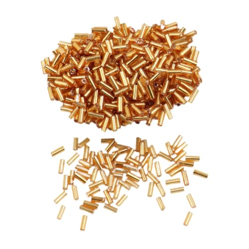 LOVIVER 300 Stück Glasröhrenperlen, kleine Bastelperlen, DIY-Bastelperlen, Lange Röhrenperlen, Rocailles-Perlen, 2 mm x 6 mm, Abstandsperlen für Armbänder und, Gold LOVIVER 300 Stück Glasröhrenperlen, kleine Bastelperlen, DIY-Bastelperlen, Lange Röhrenperlen, Rocailles-Perlen, 2 mm x 6 mm, Abstandsperlen für Armbänder und, Gold von LOVIVER