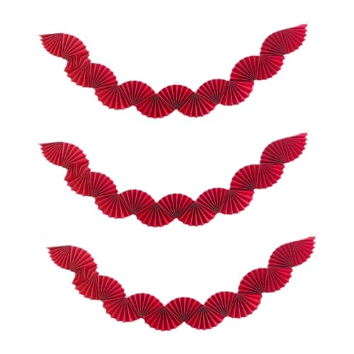 LOVIVER 3Pcs Papier Fans Girlande Decke Hängende Dekoration Hintergrund für Geburtstag Feier Valentine Party Decor, Rot LOVIVER 3Pcs Papier Fans Girlande Decke Hängende Dekoration Hintergrund für Geburtstag Feier Valentine Party Decor, Rot von LOVIVER