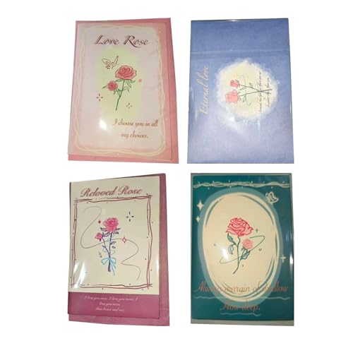 LOVIVER 4 Stücke 3D -Grußkarten Dankekarten enthalten Umschlag Rose Blumendesign für Valentines von LOVIVER