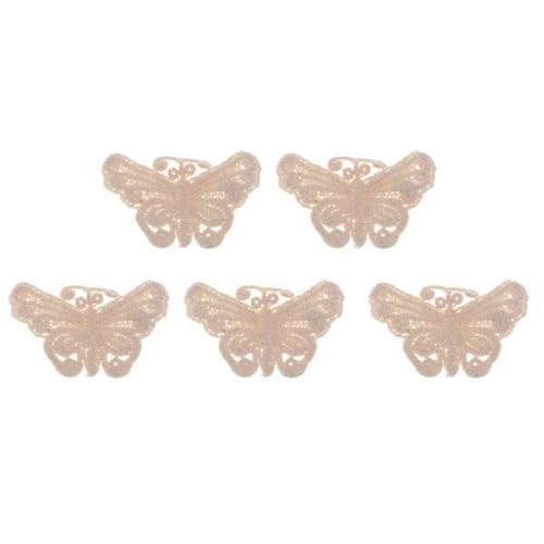 LOVIVER 6x5 Stück Stickerei Spitze Patches Applikationen für Kleidung Kleid Dekor Schmetterling von LOVIVER
