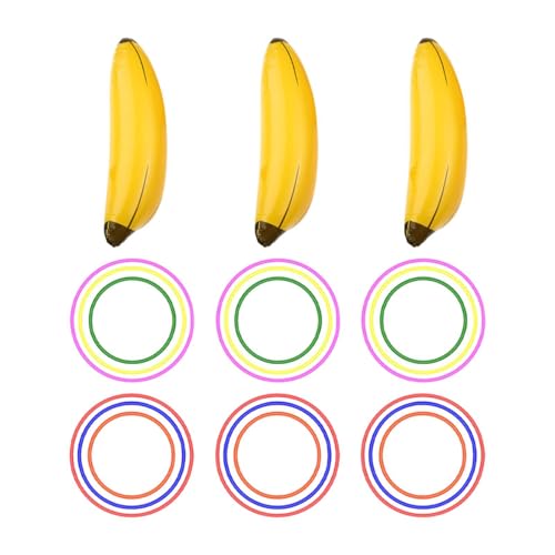 LOVIVER Aufblasbares Bananenring -Spiel Wurfspieldekor Spielzeug für Dessous Party, 3 Aufblasbare Bananen von LOVIVER