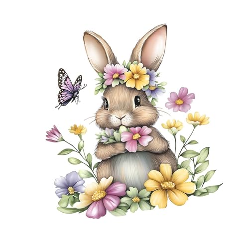 LOVIVER Easter Kaninchen Wandtaste Fenster Aufkleber Kühlschrank -Aufkleber -Schale und Stick 10.2x11.4inch für Kindergarten von LOVIVER