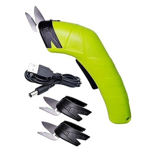 LOVIVER Elektrische Stoffschere, Stoffschneider, Stoffschneider, handgehaltene Schneiderschere, Kartonschere, Schneidwerkzeug für Teppich, Bastelprojekte, Kopf aus Legierung 3 von LOVIVER