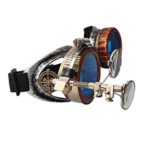 LOVIVER Funky Steampunk-Brille, Foto-Requisiten, farbige Linsen, Brillen, Punk-Okularlupe, Mode, Damen, Herren, Sonnenbrille für Cosplay, Halloween, Kostüm von LOVIVER