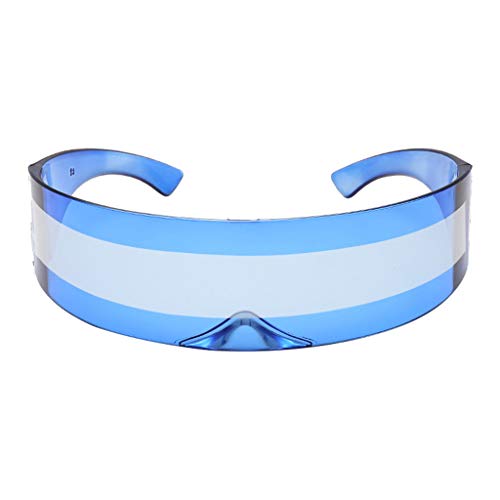LOVIVER Futuristische Schild Sonnenbrille für Cosplay, Neuheit Gespiegelt , Blau von LOVIVER