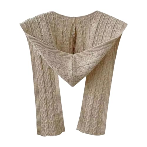 LOVIVER Gestrickter Schal, Kopfbedeckung, Schal mit Kapuze für Damen, Winter, Outdoor, weiblich, Herbst, Khaki von LOVIVER