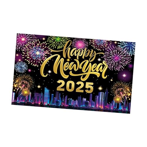 LOVIVER Hängendes Banner Silvester-Hintergrund Polyester bunt 70,87 Zoll x 45,28 Zoll Urlaub Photobooth Requisiten Party Dekoration, Style B LOVIVER Hängendes Banner Silvester-Hintergrund Polyester bunt 70,87 Zoll x 45,28 Zoll Urlaub Photobooth Requisiten Party Dekoration, Style B von LOVIVER