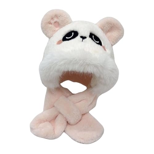 LOVIVER Kinder Mütze und Schal Mütze und Schal Set Kreative Winter Warme Party Kostüm Cosplay Plüsch Tiermütze Baby Ohrenschutzkappe, Rosa von LOVIVER
