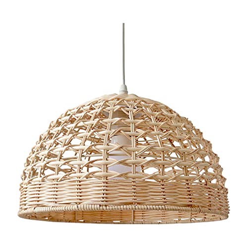 LOVIVER Rattan Lampenschirm Kreative Hängelampe Lampenschirm Moderner Rattan Korb Kronleuchter Lampenschirm Lampenschirm für Esszimmer Schlafzimmer von LOVIVER