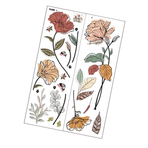 LOVIVER Rustikale Blumen Wandaufkleber Wohnkultur, abnehmbare Blumenwandabziehbild für Schlafzimmer Klassenzimmer von LOVIVER
