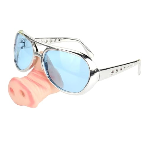 LOVIVER Schweine-Brille mit großer Nase, Verkleidungsbrille, dekorative Brille für Kostüm-Requisiten, Blau von LOVIVER