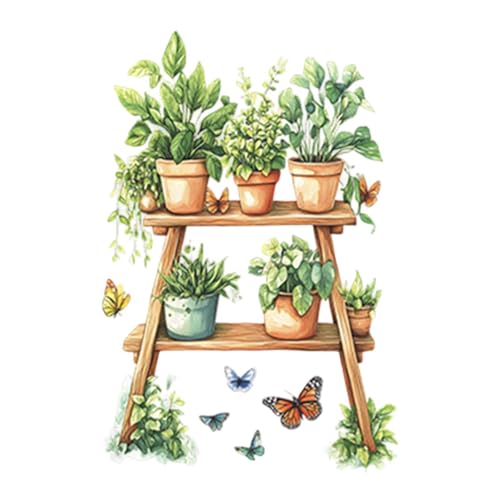 LOVIVER Topfpflanze Wandaufkleber PVC Tapete Moderner Hintergrund Dekorative Gartenpflanze Wandtattoo für Schule zu Hause Schlafzimmer von LOVIVER