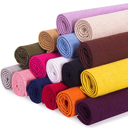 16 Stück/Set Stickerei Leinenstoff Quadrate – Sticktuch Handarbeiten Quilten Nähen Stoff für Kleidungsstücke & Bastelzubehör (48,3 x 48,3 cm) von LOVOUS