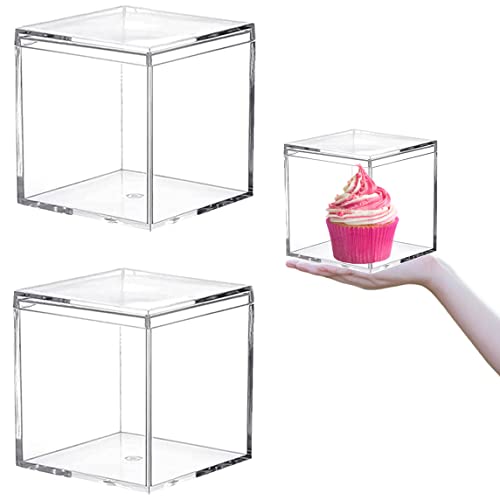 LOVPLAY Acryl-Boxen, 2 Stück, Acryl-Boxen mit Deckel, transparent, quadratisch, Würfelbehälter, Schmuck-Aufbewahrungsboxen, 12 x 12 x 12 cm, Hochzeit, Party, Geschenkpapier, Süßigkeiten-Boxen LOVPLAY Acryl-Boxen, 2 Stück, Acryl-Boxen mit Deckel, transparent, quadratisch, Würfelbehälter, Schmuck-Aufbewahrungsboxen, 12 x 12 x 12 cm, Hochzeit, Party, Geschenkpapier, Süßigkeiten-Boxen von LOVPLAY