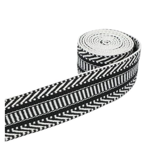 LOVSSU Gurtband 1 Yard Baumwollgurtband 3,8/5 cm Breite weiches dünnes Band Nähmaterial for Taschengurt Gürtel DIY Kleidung Klebeband Dekor Handwerk Fur Nylon(Black 5cm) von LOVSSU