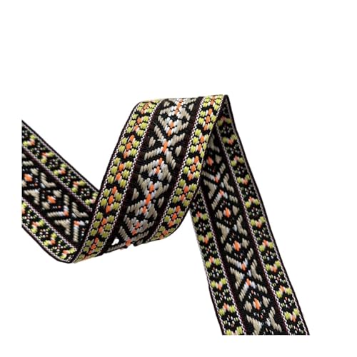 LOVSSU Gurtband 10 Yards Gurtband Gewebtes Jacquardband Geometrisches Fransenmuster for Bekleidungszubehör Breite 3,6-4 cm Fur Nylon(Yellow) von LOVSSU