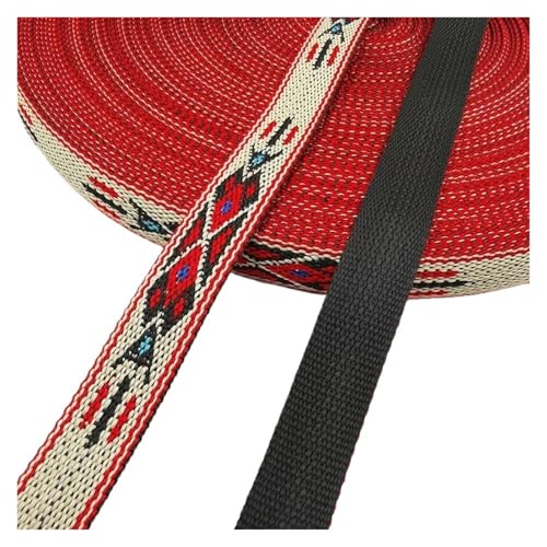 LOVSSU Gurtband 3 Yards 10–20 MM Retro-Jacquard, beträchtliches Dickes Gurtband, Taschengurte, Band for DIY-Pferde- oder große Haustierhalsbänder, Kleidungsnähen Fur Nylon(20MM 3YARDS 01) von LOVSSU