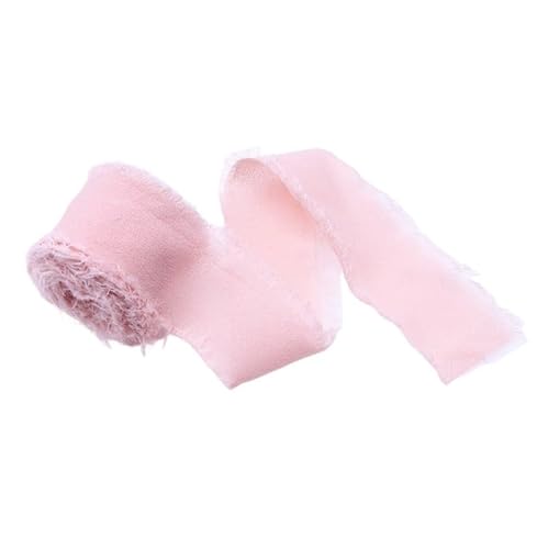 LOVSSU Gurtband 4 cm x 5 Meter DIY Chiffon Seidenähnliche Bänder Hochzeitseinladung Blumenstrauß Ausgefranster Stoff Dekoration Geschenkverpackung Fur Nylon(33) von LOVSSU