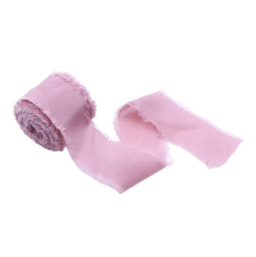 LOVSSU Gurtband 4 cm x 5 Meter DIY Chiffon Seidenähnliche Bänder Hochzeitseinladung Blumenstrauß Ausgefranster Stoff Dekoration Geschenkverpackung Fur Nylon(85) von LOVSSU