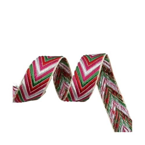 LOVSSU Gurtband 9 M Breite Über 3 cm Gewebtes Jacquardband Geometrisch for Kleidungszubehör Fur Nylon(Red) von LOVSSU