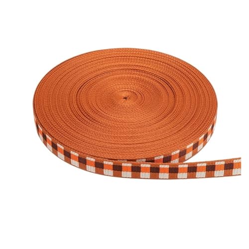 LOVSSU Gurtband Gurtbänder for Taschengürtel, Dickes Kariertes Baumwollband, Rucksackgurt, Gepäckzubehör, Tasche, DIY-Handwerk, 5 Meter Fur Nylon(1 Inch-Brown White) von LOVSSU