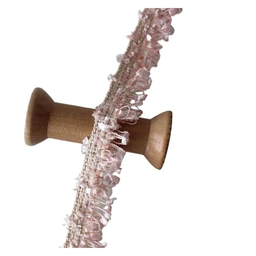 LOVSSU Gurtband Gurtband 2 Yard 2 cm Tweed Fransenbesatz Gemischte Quaste Trimmen Nähzubehör for Kleidungsstück DIY Vintage Trimmen Fur Nylon(Soft pink(2cm) von LOVSSU